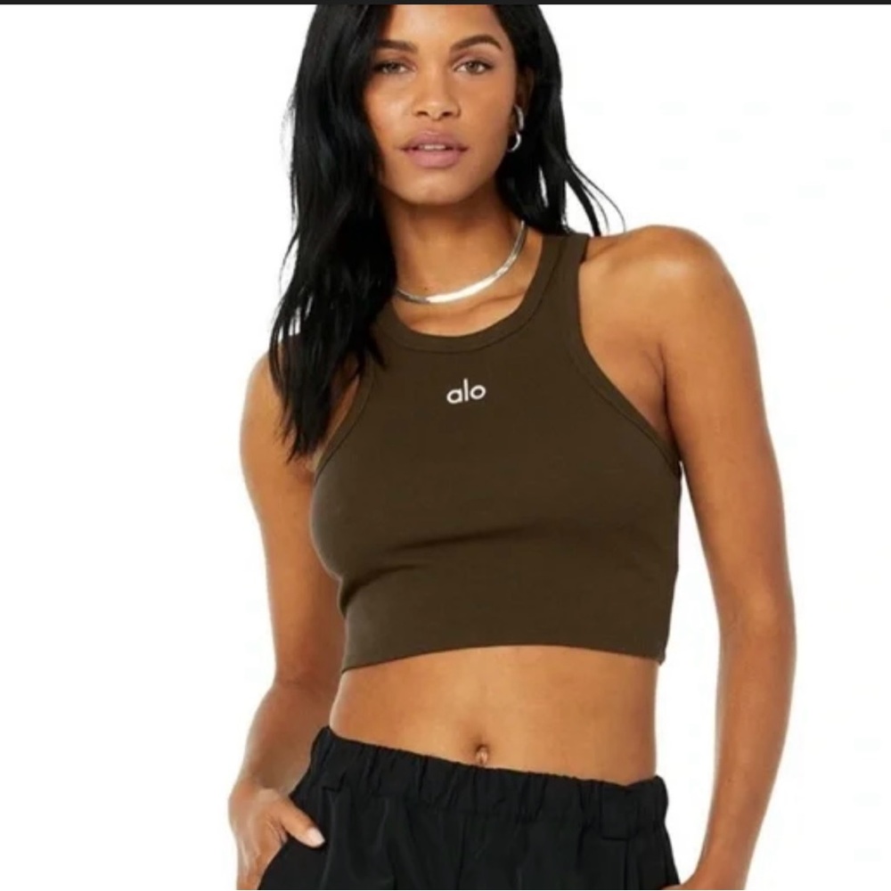 ALO Yoga Aspire Brown Tank Top - Picture 5 of 5